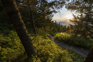 Summer sunset from Barmeyer trailhead in Missoula