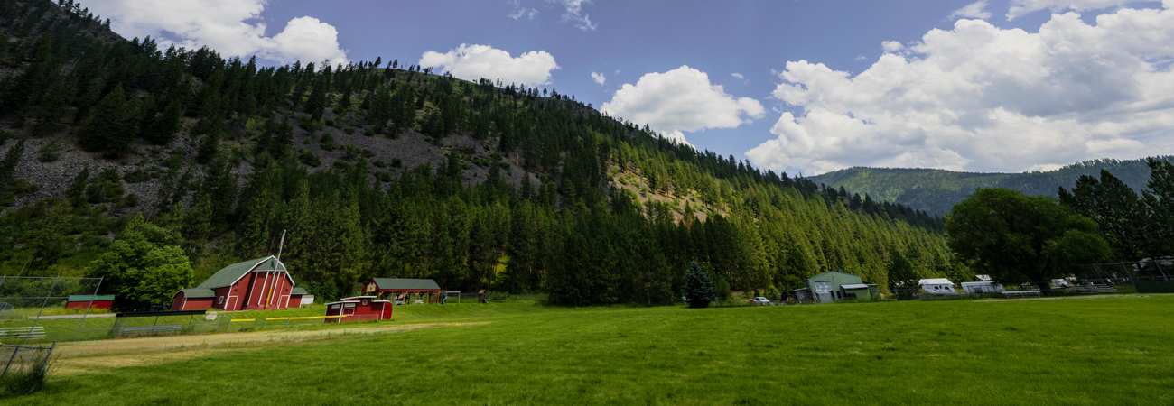 West Riverside Lions Park with barn