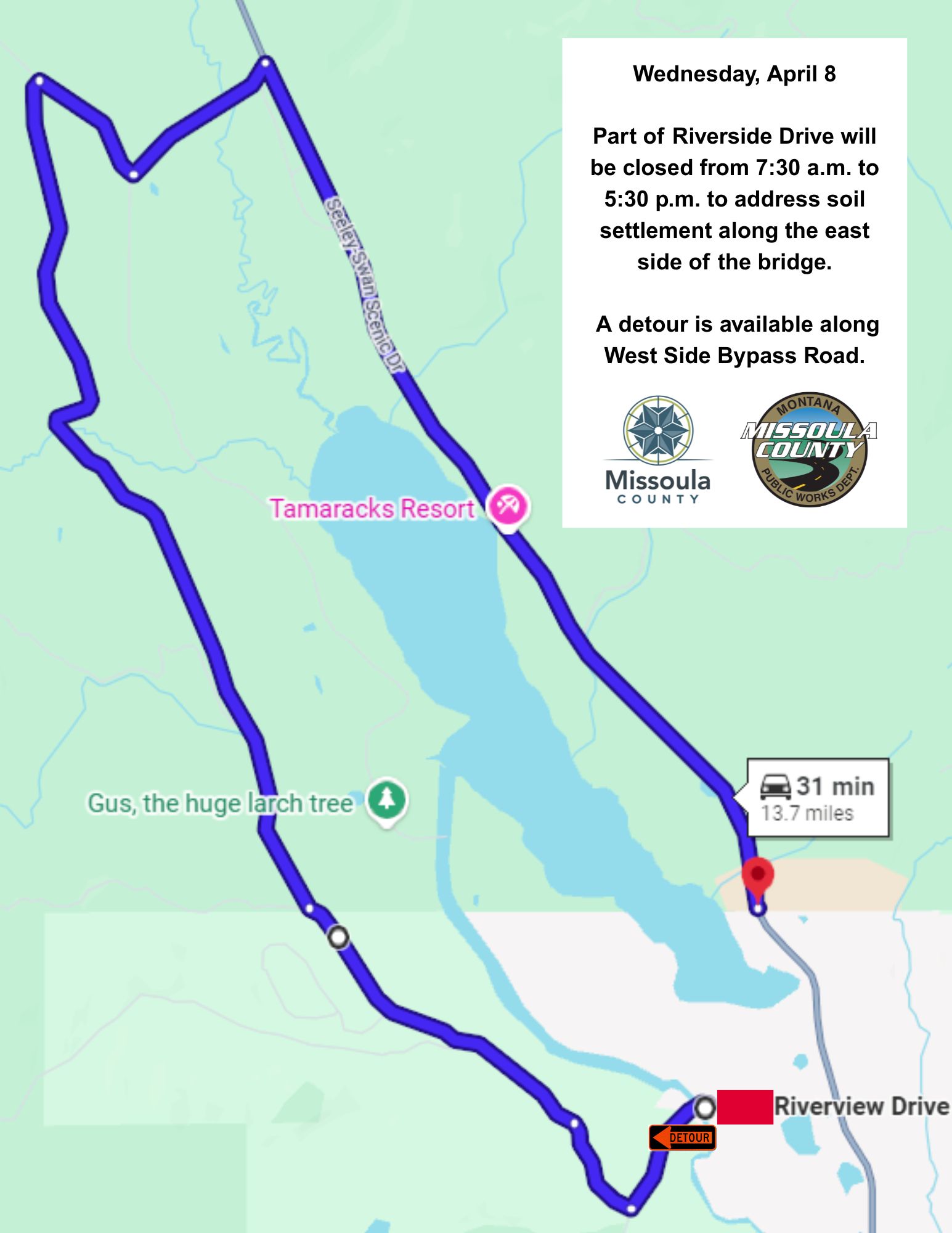 Riverview Drive Detour