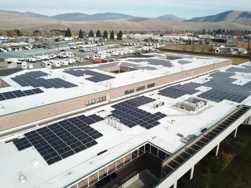 Rooftop Solar Panels On Top Of The Jail