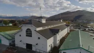 Fairgounds Aerial with commercial building