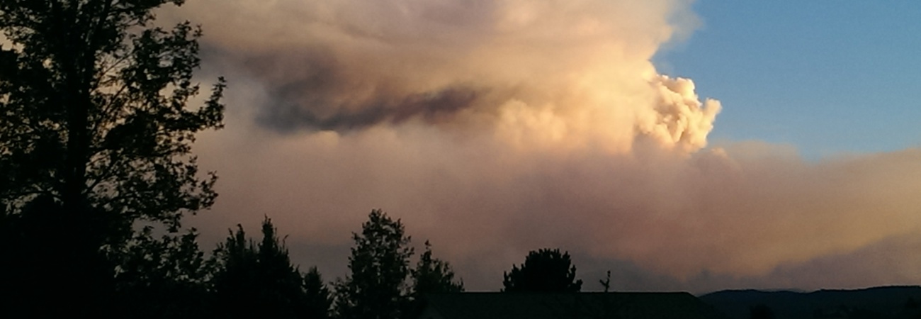 Smoke column from Lolo Peak Wildfire 2017