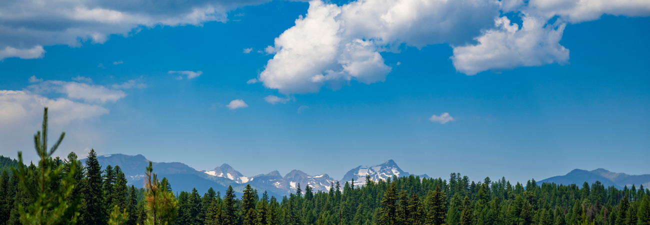 Mission Mountains in the Swan Valley on a spring day