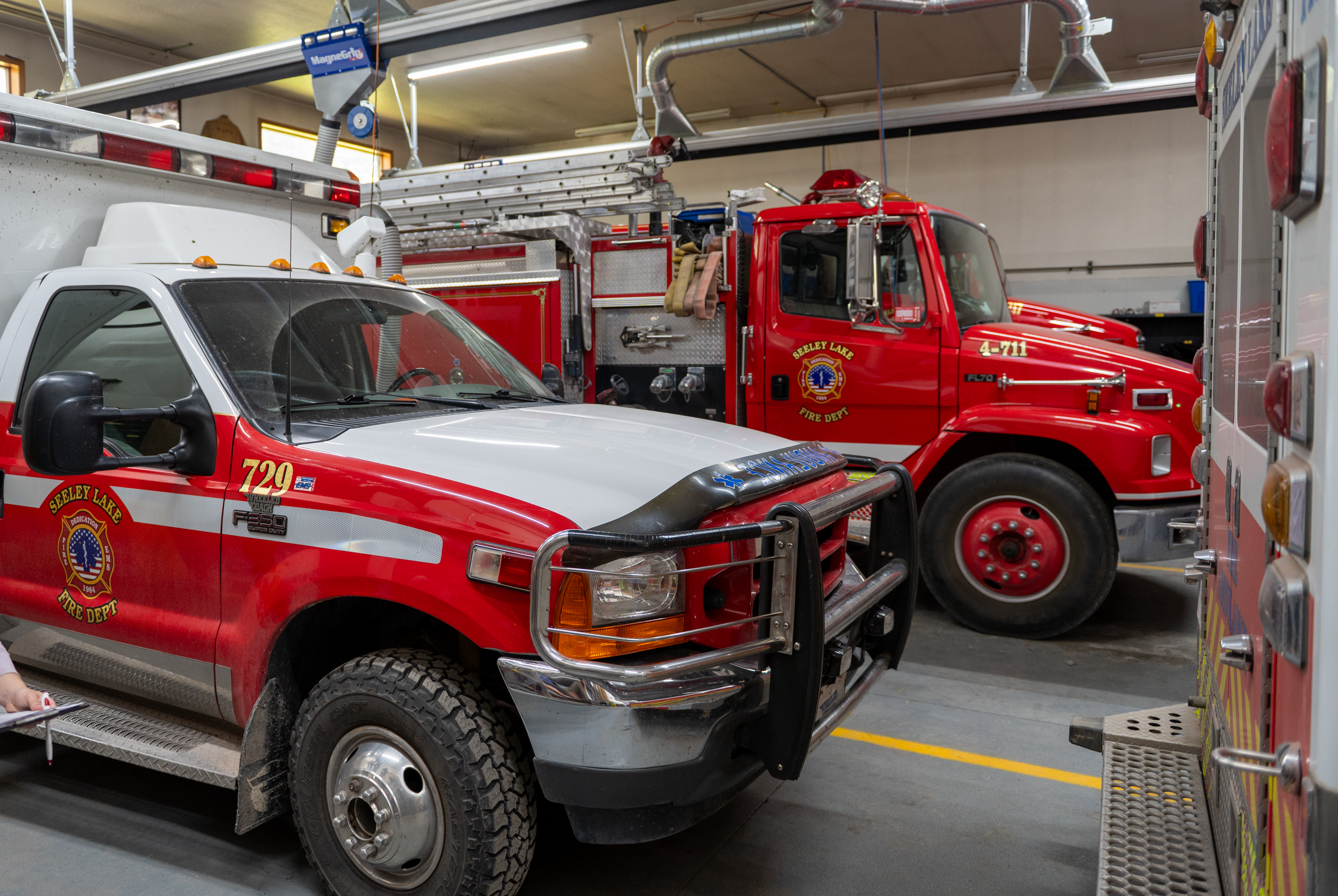 Red Firetrucks At Seeley Lake Fire District