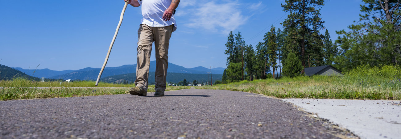 Person walking on Frenchtown Pedestrian Path