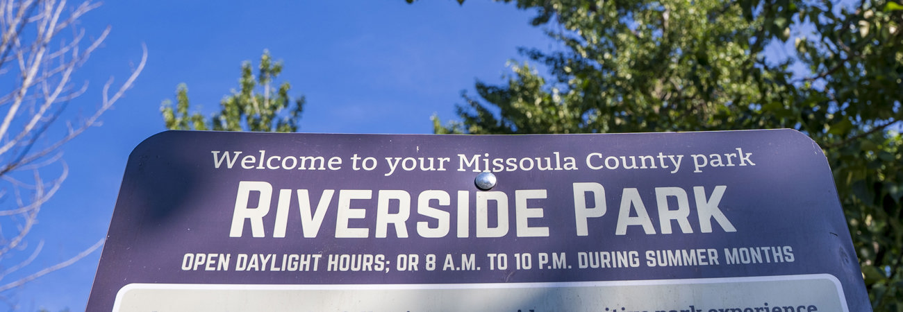Riverside Park sign in Lolo