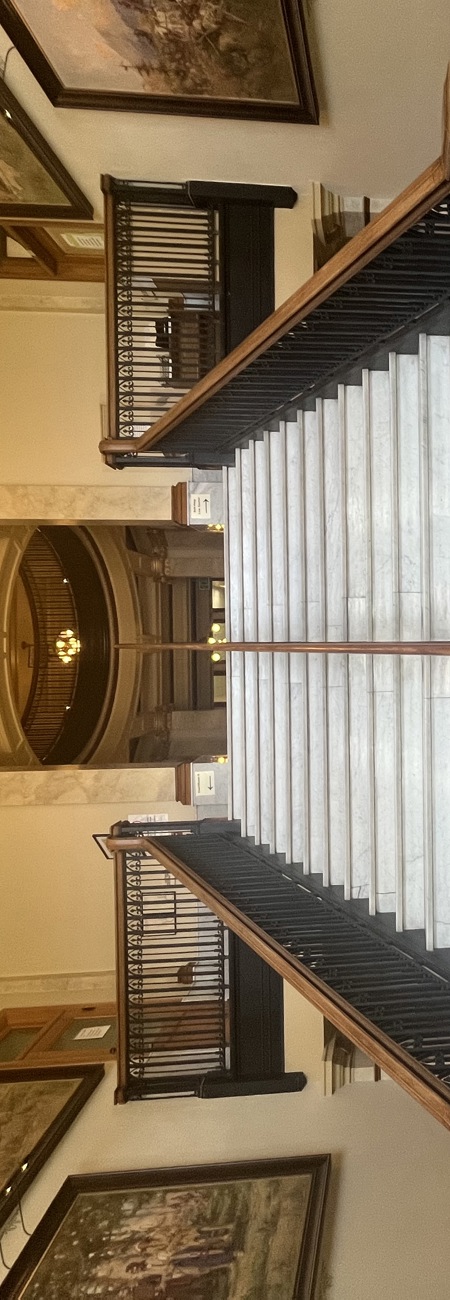 Interior of the courthouse marble stairs